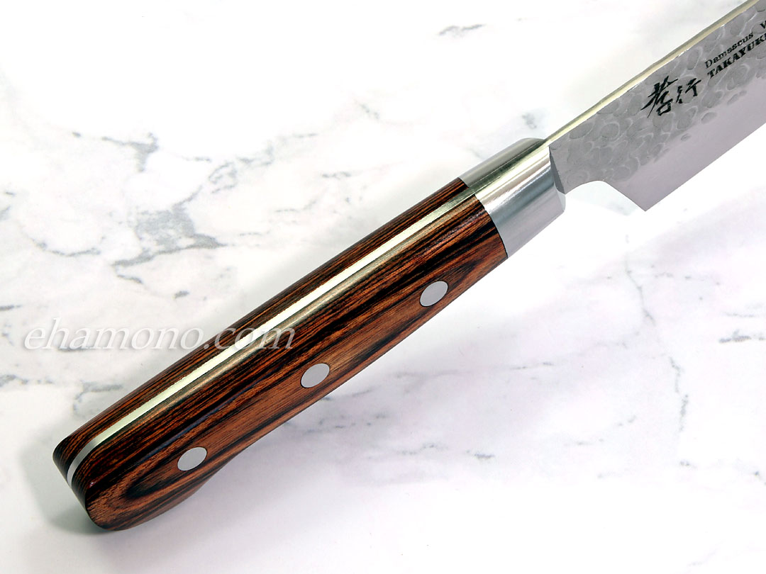堺孝行 33層槌目ダマスカス 剣型三徳（切付三徳）160mm 【即日出荷品】