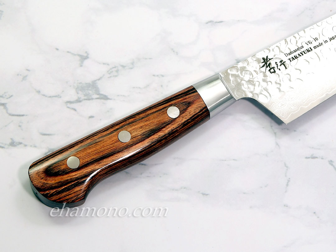 堺孝行 33層槌目ダマスカス 剣型三徳（切付三徳）160mm 【即日出荷品】