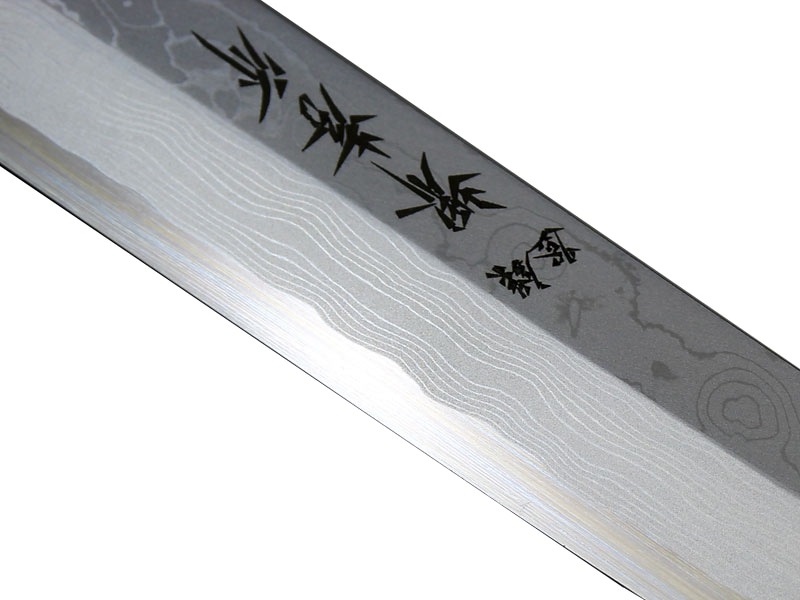 ダマスカス 鍛造炭焼き 青鋼多層鋼柳 柳刃270mm 刺身包丁 270mm