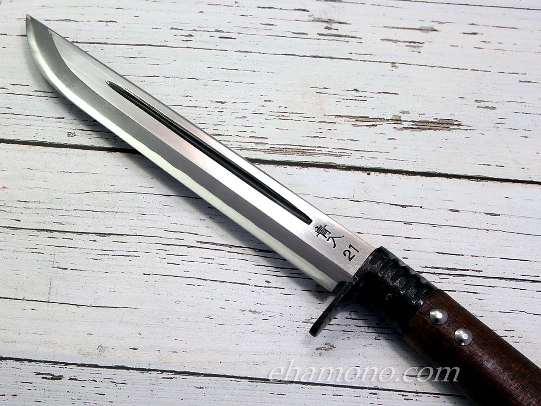 土佐鍛冶 松本正忠作 青鋼細身剣鉈 210 先フ型