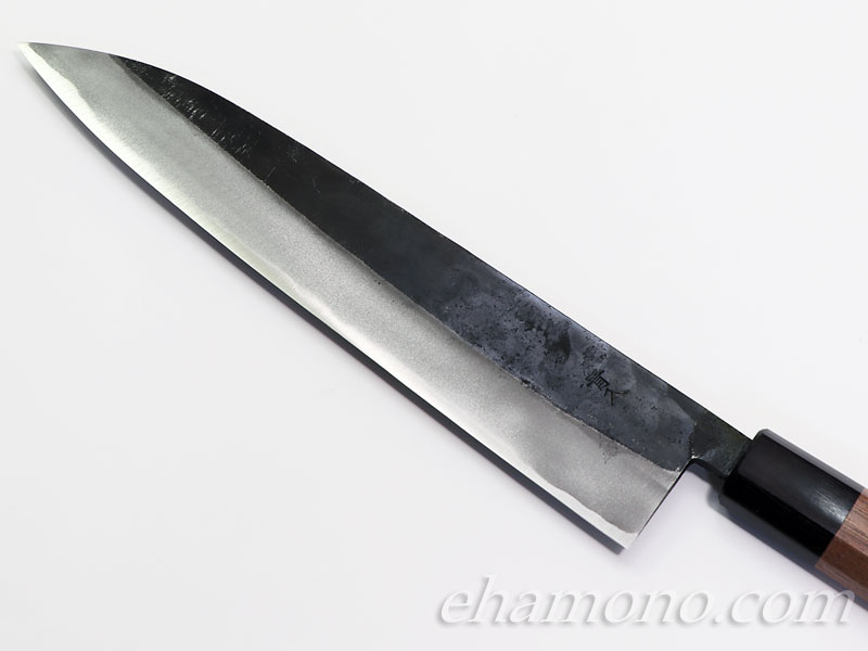 堺打刃物　伝統的工芸品　黒打両刃牛刀 堺打刃物】本焼(白鋼) 伝統工芸士野村祥太郎作 牛刀240mm 全鏡面