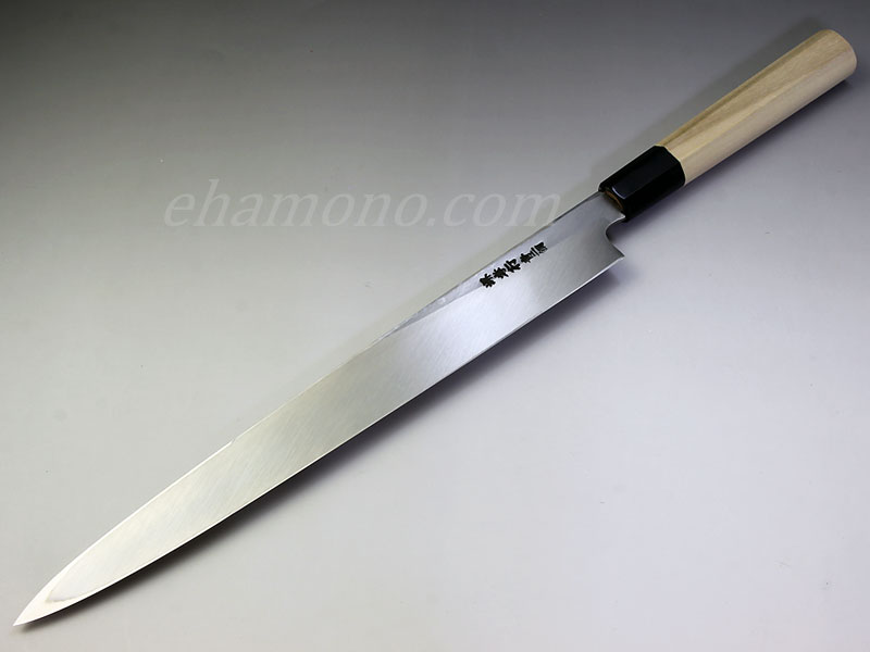 堺孝行　青2鋼　柳刃　尺　300ミリ 堺 孝行 青龍 青ニ鋼 切付柳刃包丁 300mm 鞘付き – 清助刃物