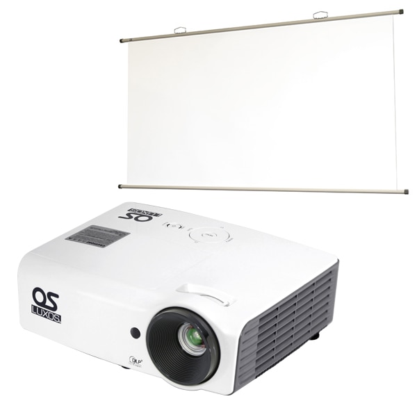 OSブランド】SVGA DLPプロジェクター／77インチ 掛図スクリーンセット  