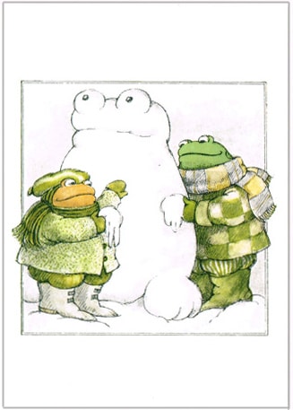 がまくんとかえるくん　ポストカード　ゆきだるま