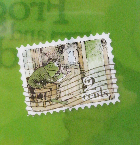 裏面はおてがみい欠かせない、切手！