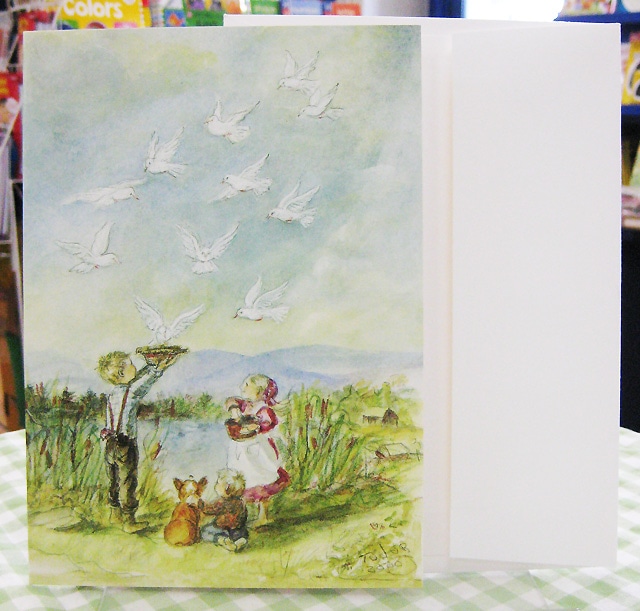 ターシャ･チューダー　グリーティングカード　白い鳩