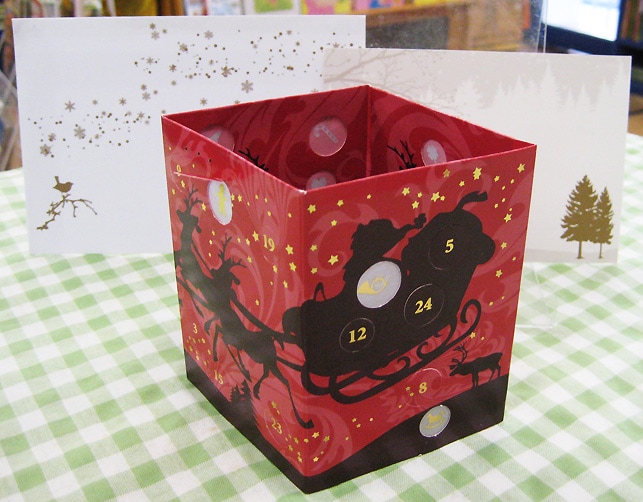 ミニアドベントカレンダー グリーティングカード ＜影絵＞ 赤黒