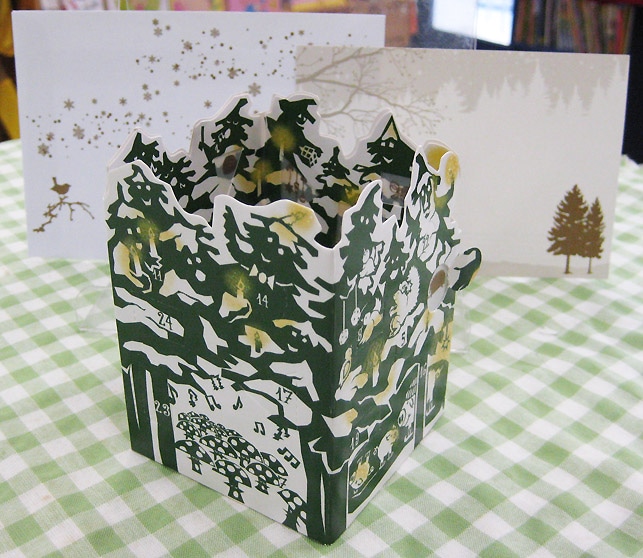 ミニアドベントカレンダー グリーティングカード ＜おうち＞ 緑
