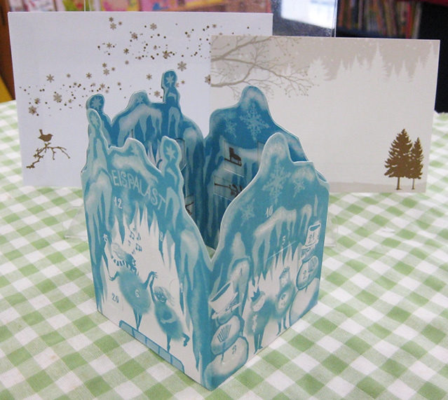 ミニアドベントカレンダー グリーティングカード ＜おうち＞ 青ゆきだるま