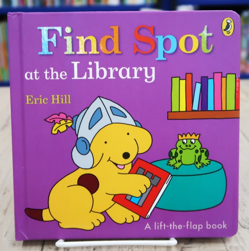 めくりしかけ絵本　Find Spot at the Library　ボードブック