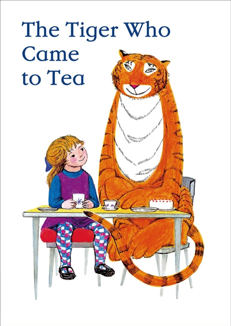 おちゃのじかんにきたとら　ポストカード　表紙