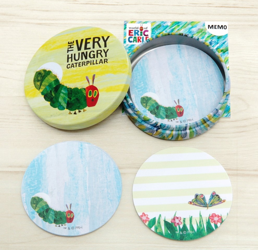 エリック・カール　缶入メモ　グリーン