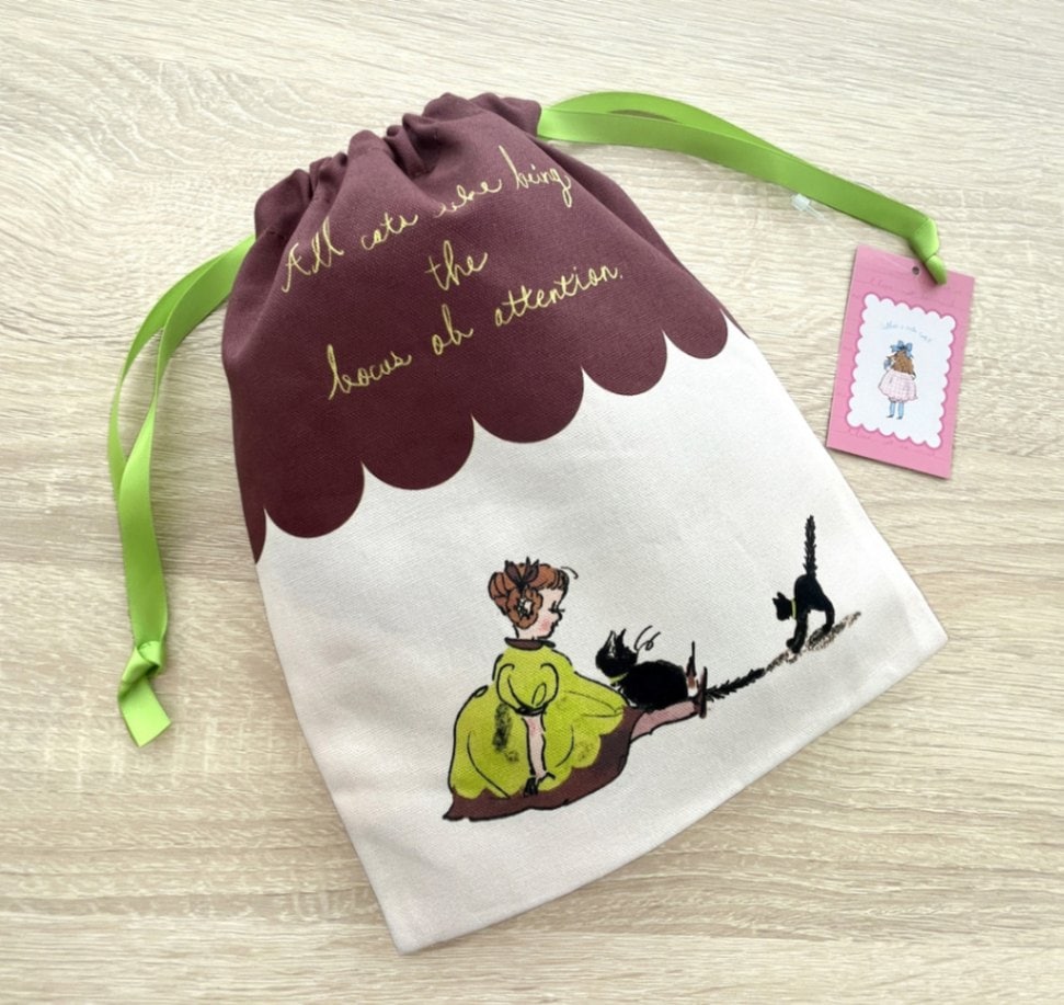 くらはしれい　巾着（黒猫）