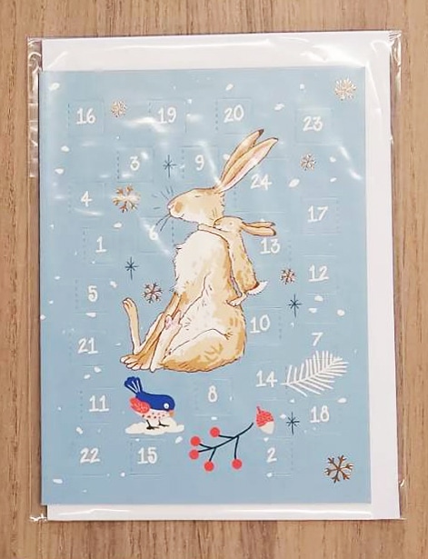 どんなにきみがすきだかあててごらん　ミニアドベントカレンダー グリーティングカード　BLUE・縦