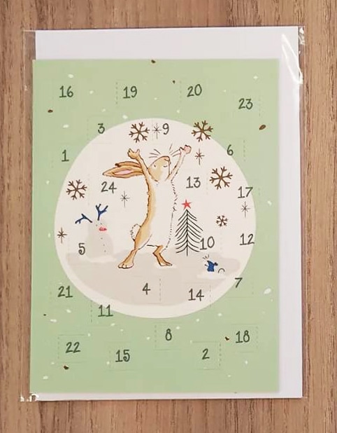 どんなにきみがすきだかあててごらん　ミニアドベントカレンダー グリーティングカード　GREEN・縦