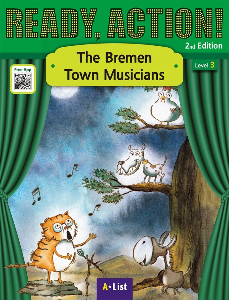 英語劇シリーズ　QRコード音声付き　おもしろ童話　The Bremen Town Musicians ～ブレーメンの音楽隊～  【中級： レベル３】