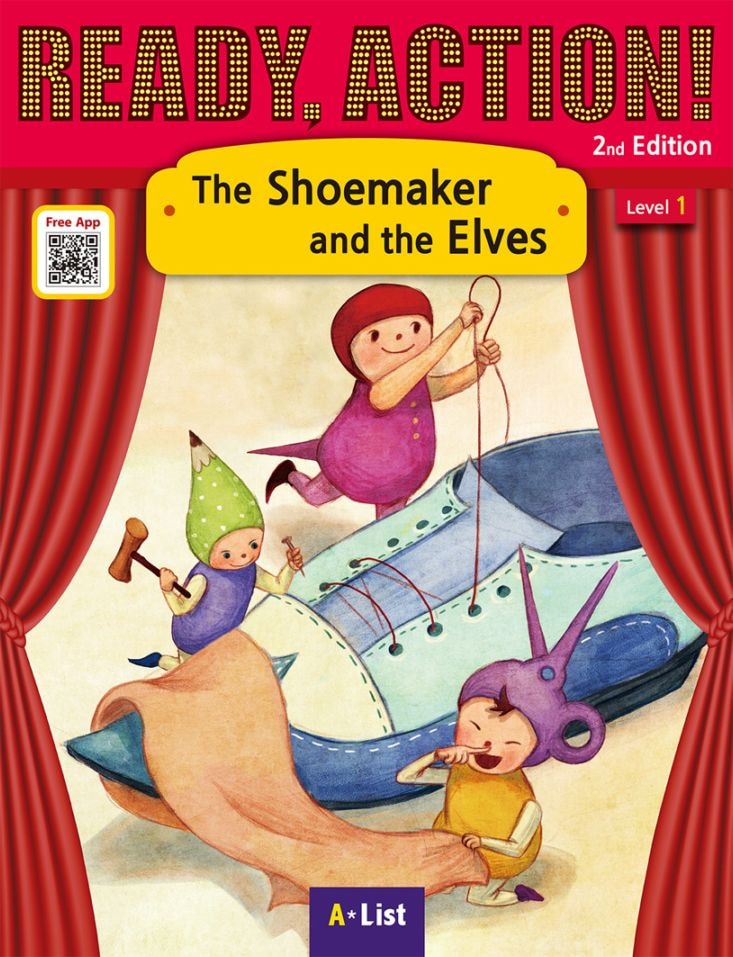 英語劇シリーズ　QRコード音声付き　おもしろ童話　The Shoemaker and  the Elves ～小人のくつや～  【中級： レベル１】