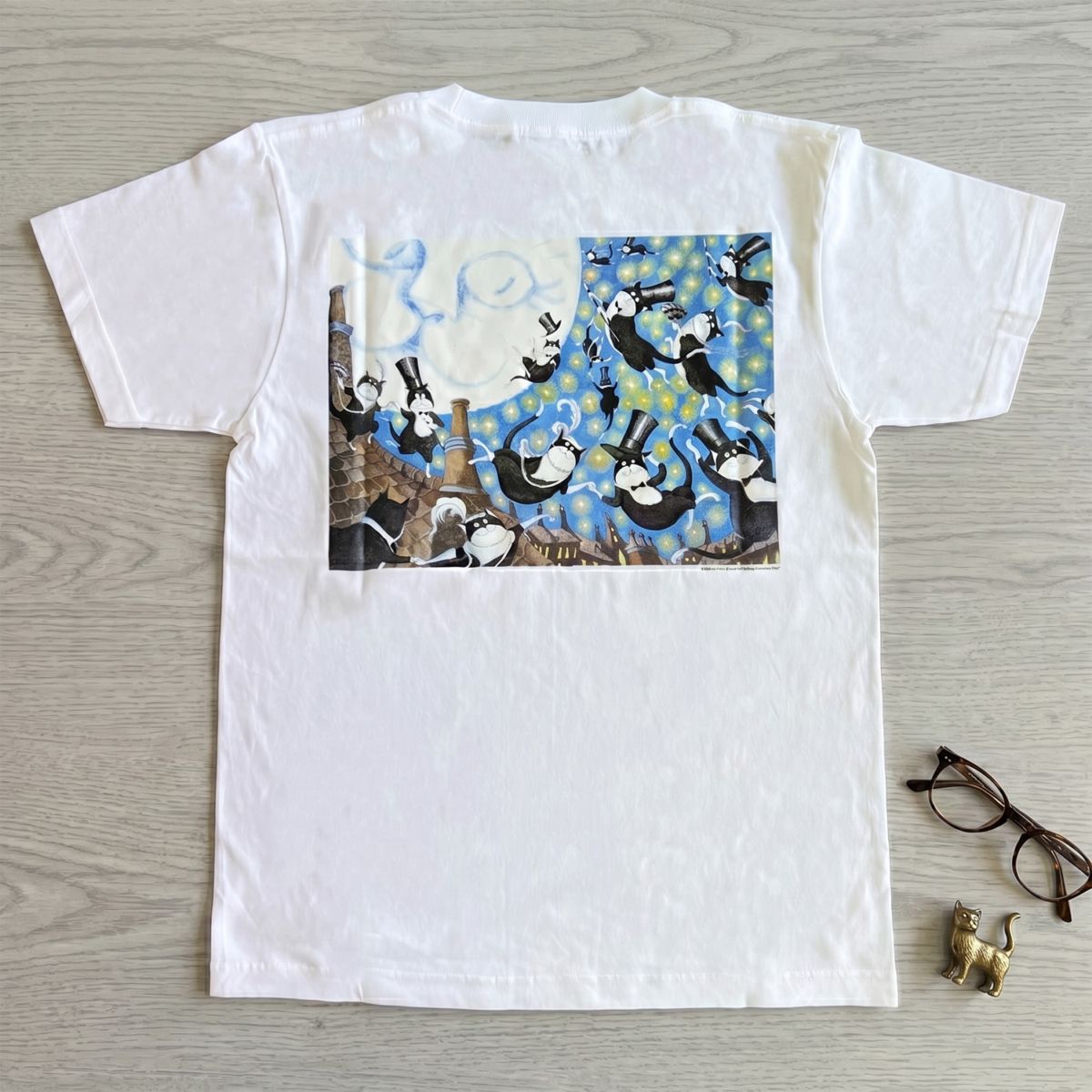 エロール・ル・カイン　Tシャツ　L　Growltiger’s Last Stand and Other Poems ～キャッツ: ボス猫・グロウルタイガー絶体絶命～（月夜の猫）