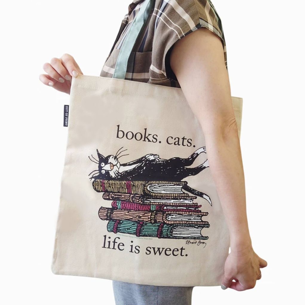 ゴーリー　トートバッグ　Books. Cats. Life is sweet.