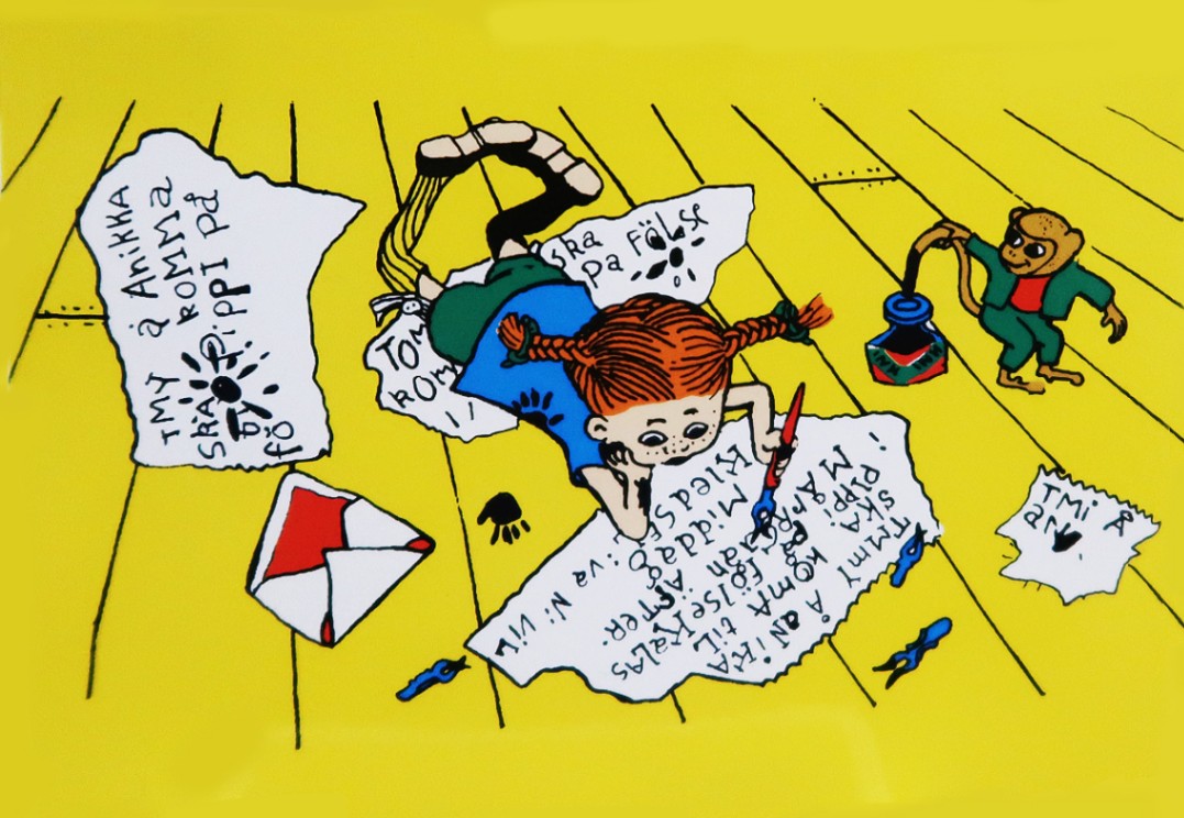 長くつ下のピッピ ポストカード お絵かき ステーショナリー・グッズ,ポストカード,長くつ下のピッピ 洋書絵本 絵本の家オンラインショップ