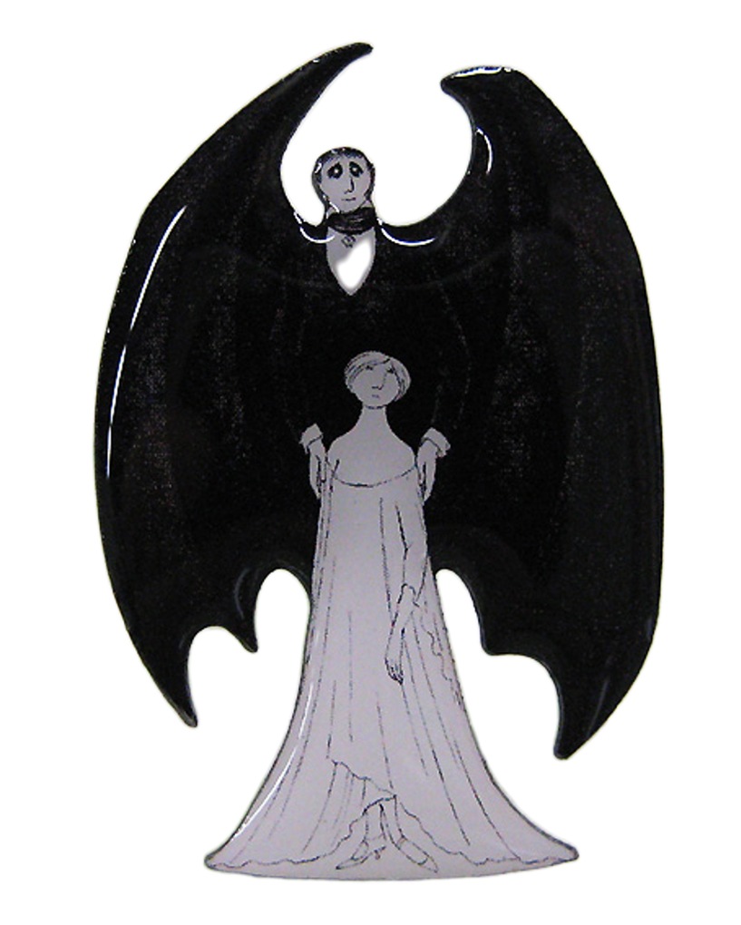 ゴーリー　ピンバッヂ　ドラキュラ＆ルーシー