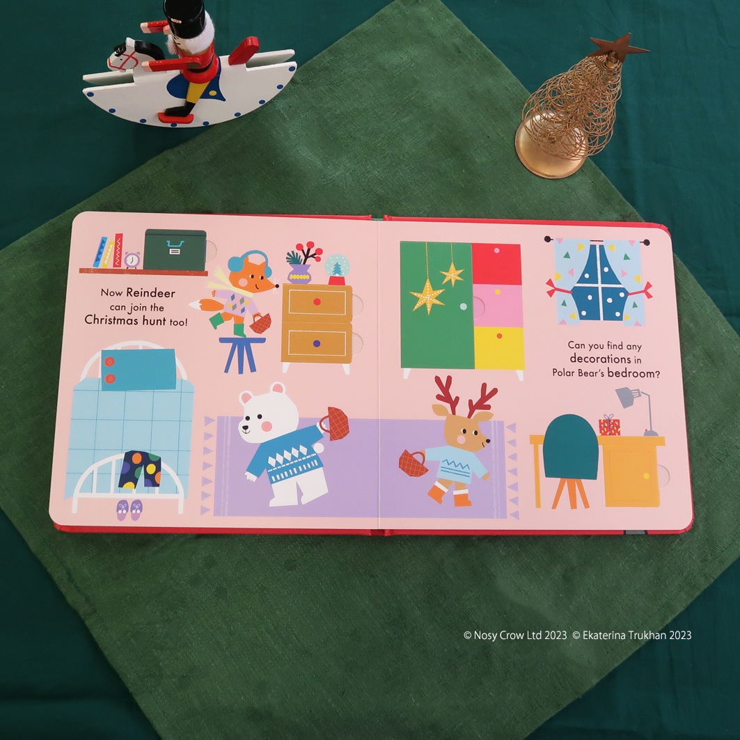 めくりしかけ絵本　The Great Big Christmas Tree Hunt　～クリスマスかざりを　みつけてね～