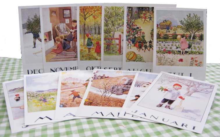 エルサ・ベスコフ　ポストカードセット　いちねんのうた　12枚セット