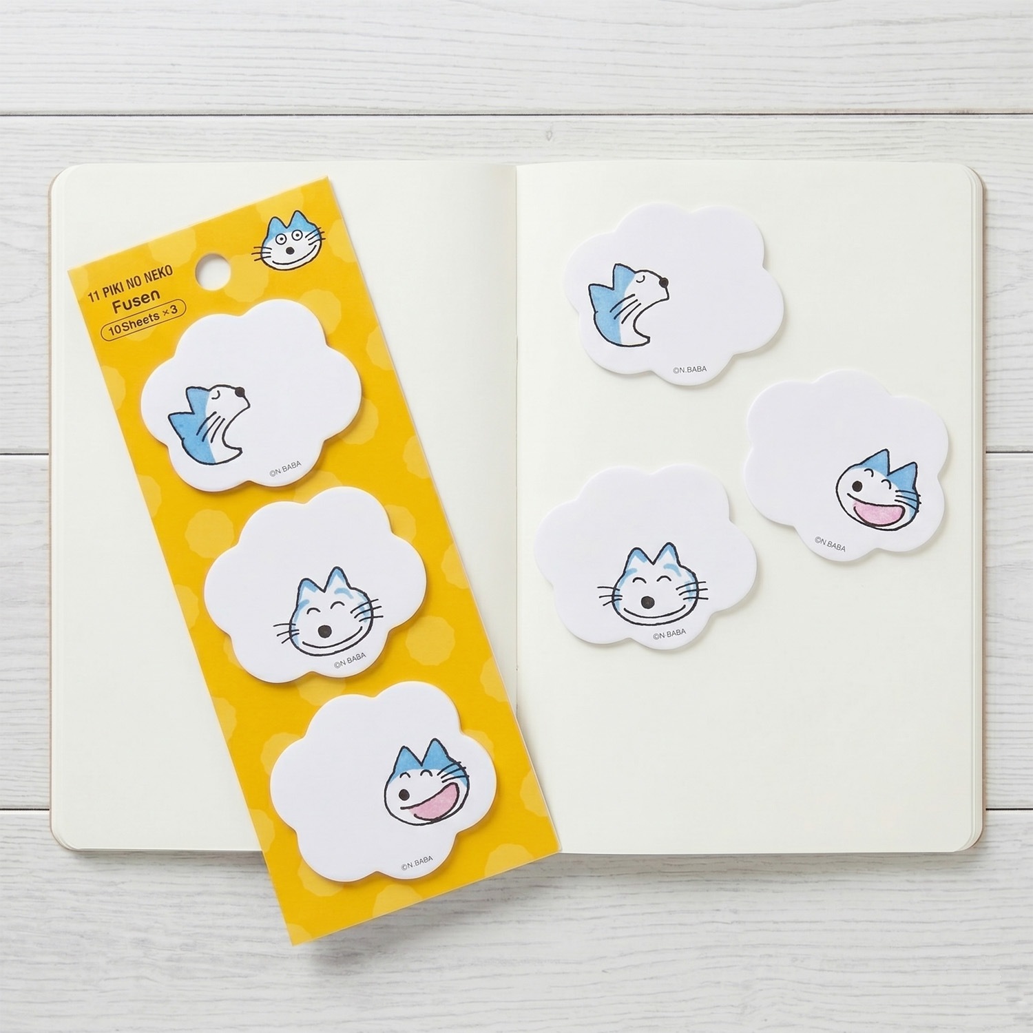 11ぴきのねこ ダイカット付箋セット オレンジ