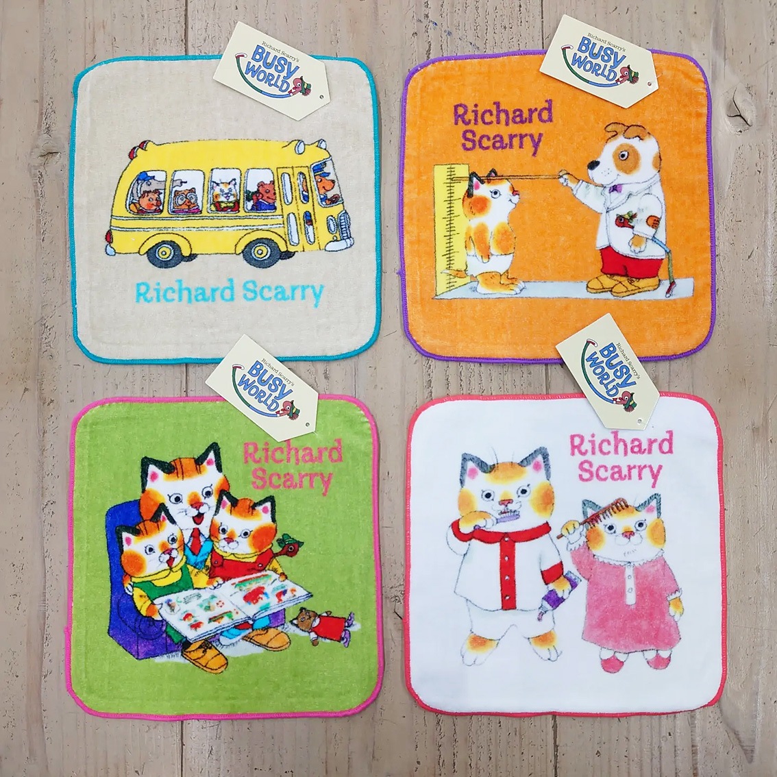 リチャード・スキャリー ミニハンドタオル 通学バス