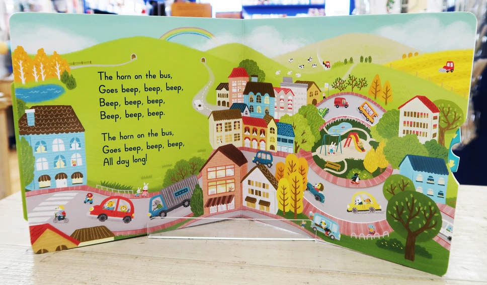 しかけ絵本 The Wheels on the Bus ボードブック （QRコード音つき