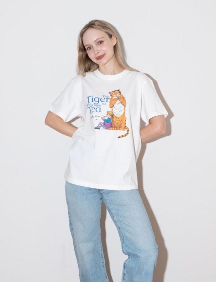 おちゃのじかんにきたとら　Tシャツ　M