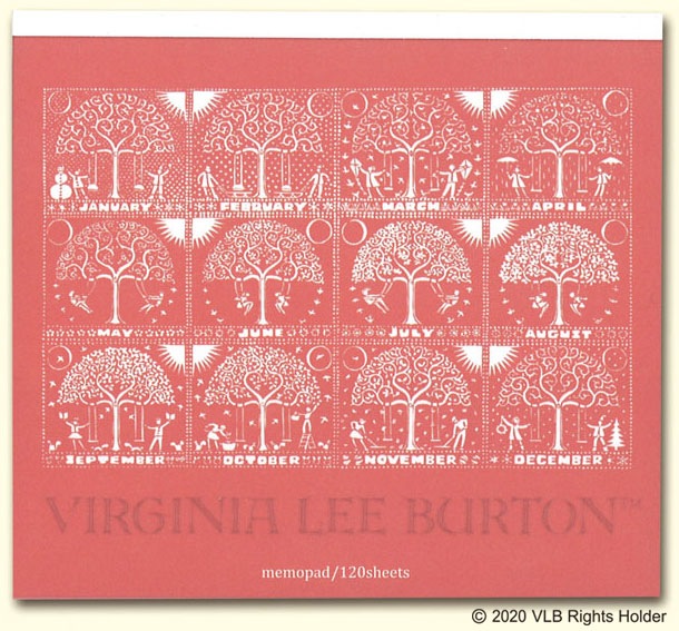 ちいさいおうち　～The Little House～　ブロックメモ　テキスタイル柄