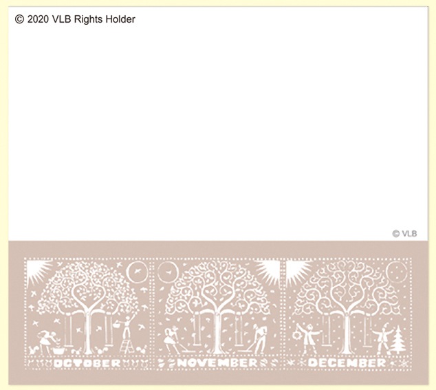 ちいさいおうち　～The Little House～　ブロックメモ　テキスタイル柄