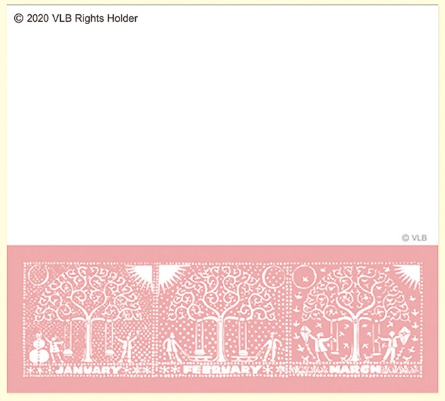 ちいさいおうち　～The Little House～　ブロックメモ　テキスタイル柄