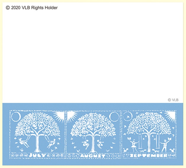 ちいさいおうち　～The Little House～　ブロックメモ　テキスタイル柄