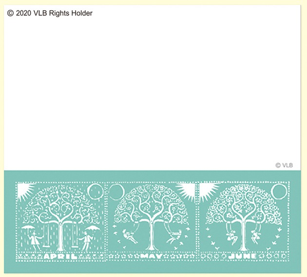 ちいさいおうち　～The Little House～　ブロックメモ　テキスタイル柄