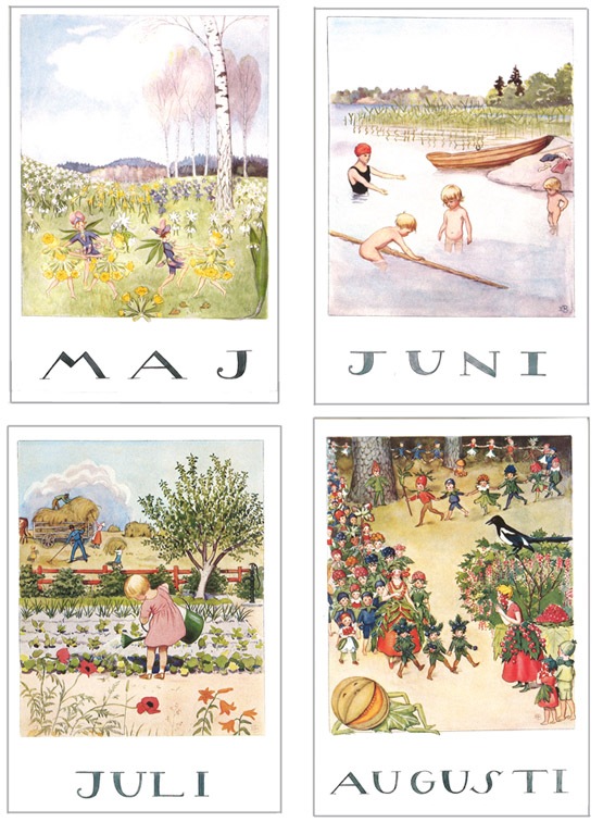 エルサ・ベスコフ　ポストカードセット　いちねんのうた　12枚セット