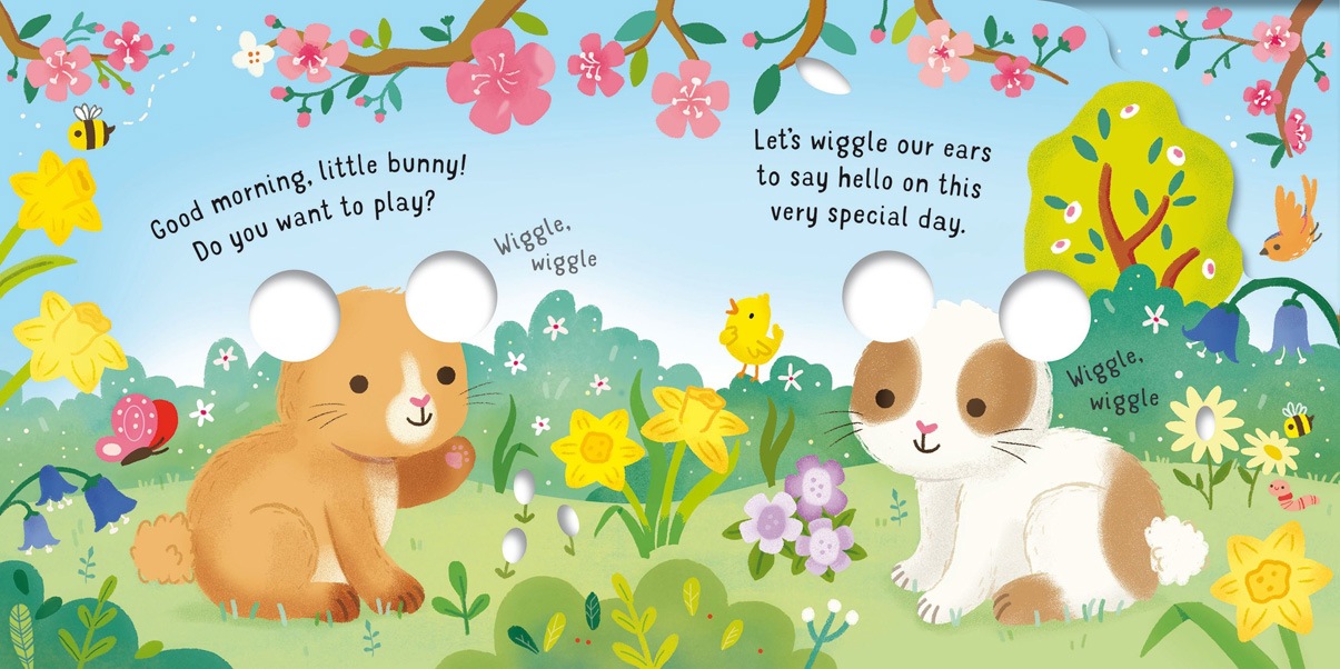 穴あきしかけつき絵本　Fingerwiggly Easter Bunnies