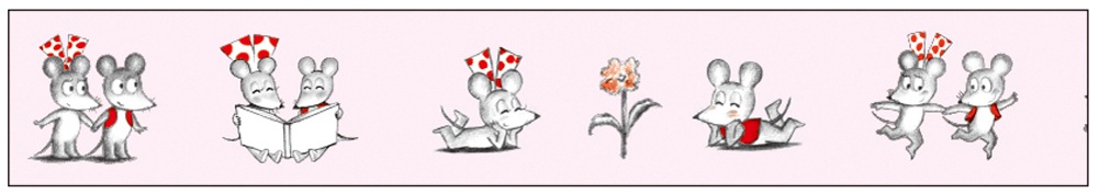 ねずみくんのチョッキ　透明マスキングテープ　ピンク