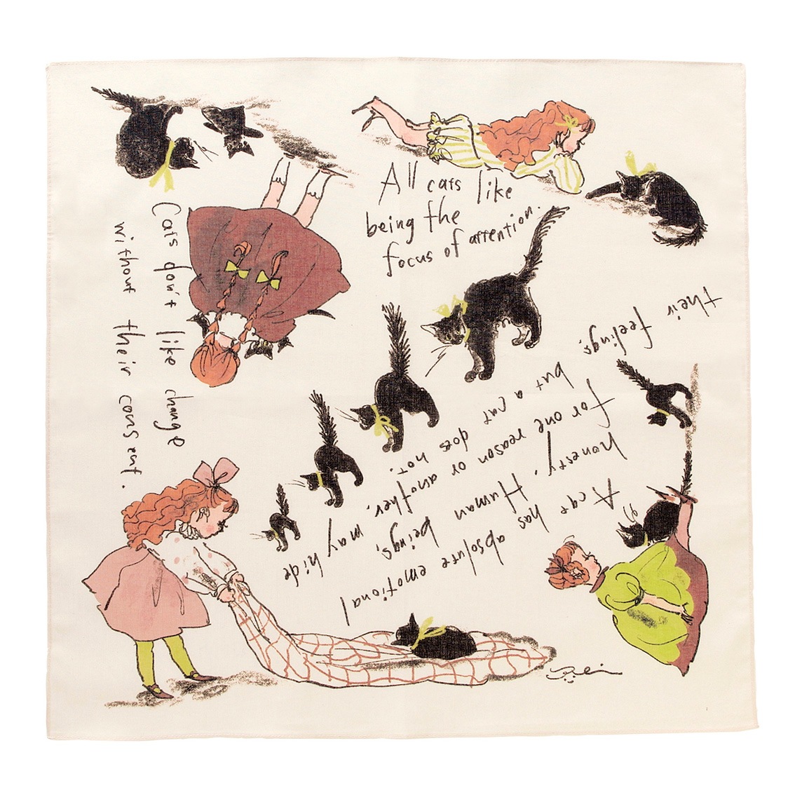 くらはしれい 大判ﾊﾝｶﾁ（黒猫） | カテゴリーでさがす,グッズ