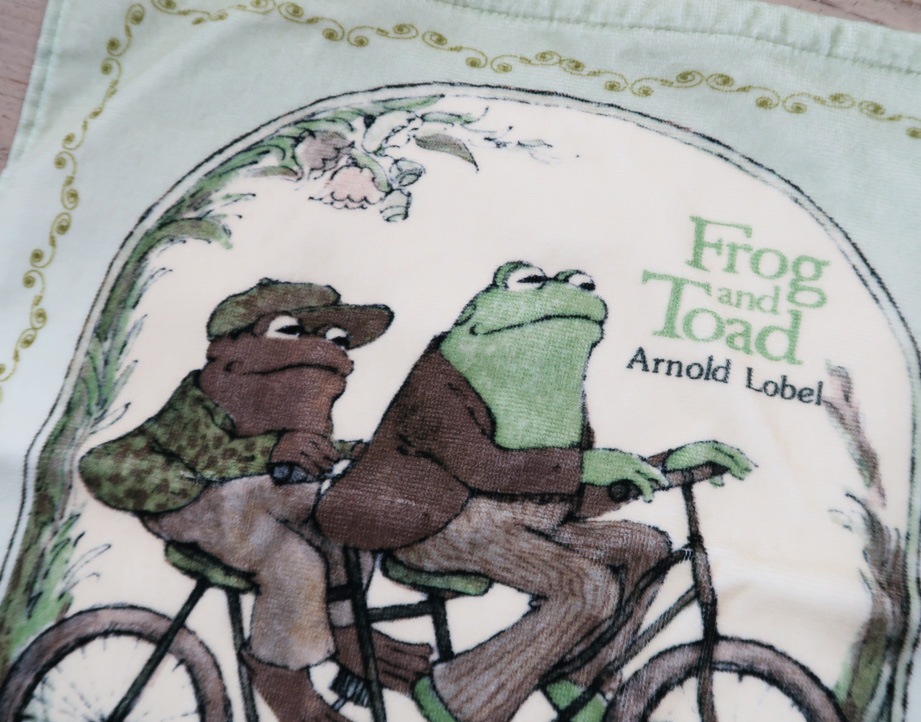 がまくんとかえるくん　ウォッシュタオル　サイクリング