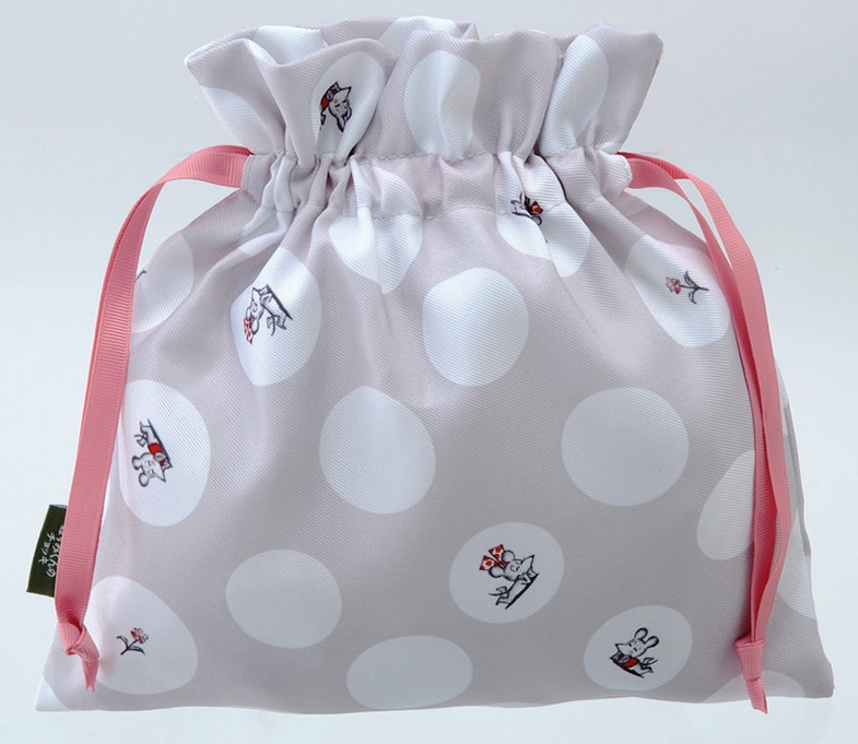 ねずみくんのチョッキ　巾着　ドット