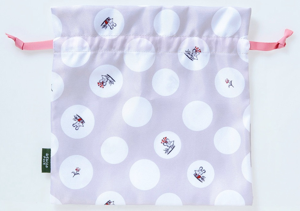 ねずみくんのチョッキ　巾着　ドット