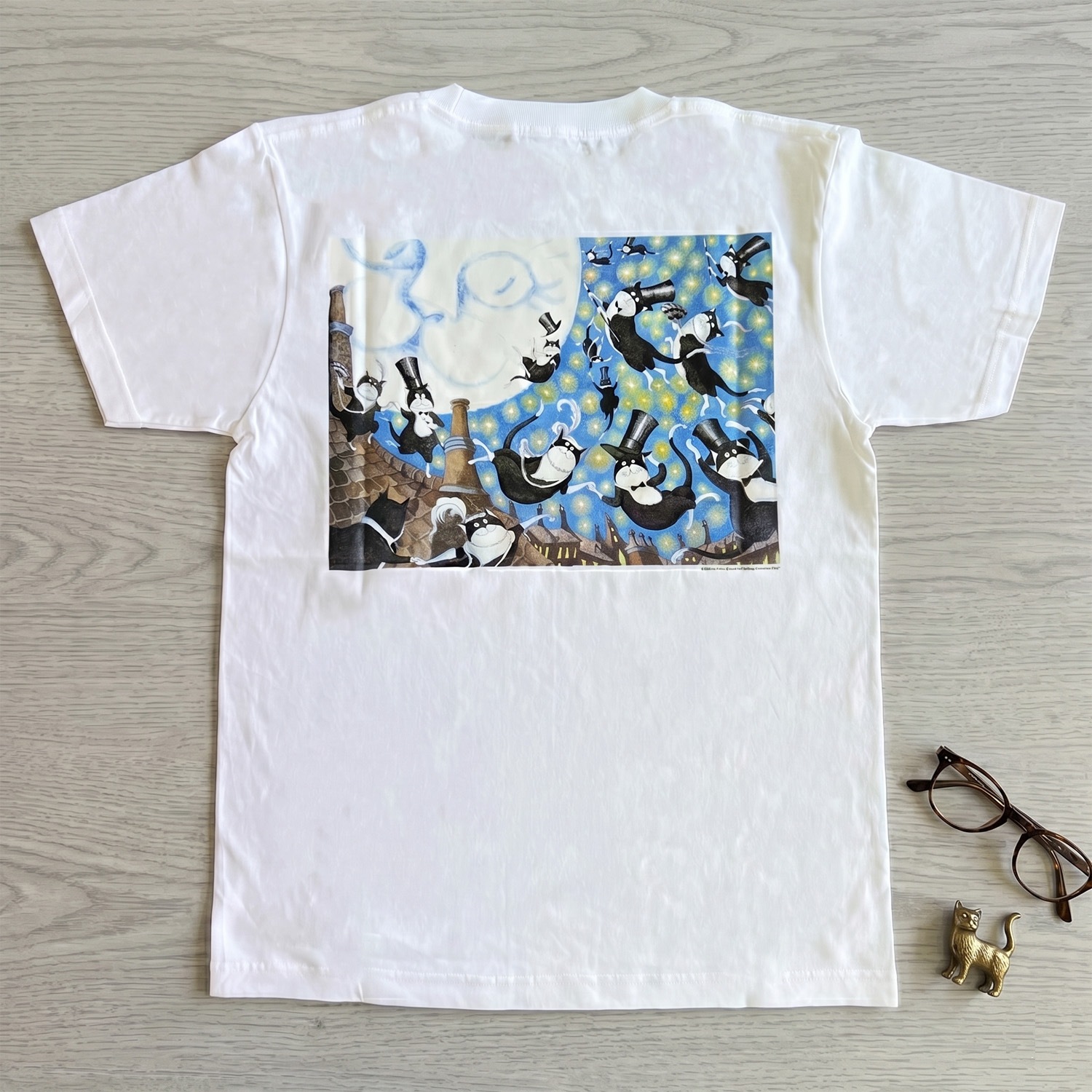 エロール・ル・カイン　Tシャツ　M　Growltiger’s Last Stand and Other Poems ～キャッツ: ボス猫・グロウルタイガー絶体絶命～（月夜の猫）