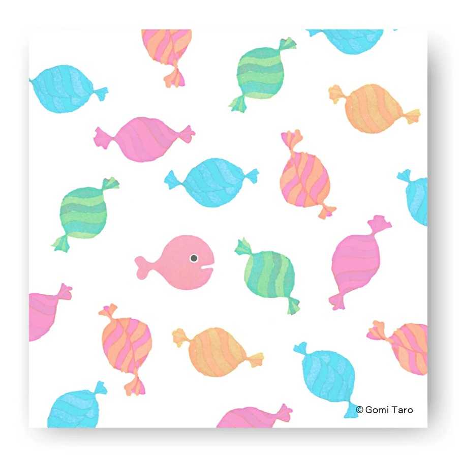 Gomi Taro 五味太郎　きんぎょがにげた　スクエアメモ　キャンディ