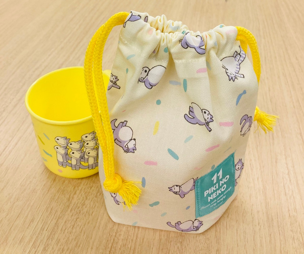 １１ぴきのねこ　ミニ巾着（コップ袋）　まんぷく