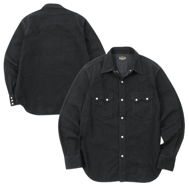 EIGHT-G(エイトジー) 11oz BLACK DENIM WESTERN SHIRT / 8LS-31 / 2022春夏 新作 / デニムシャツ ウエスタンシャツ / ブラックデニム / 経年変化 / 再販