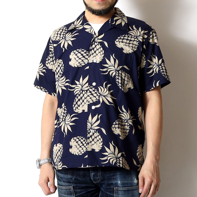DUKE KAHANAMOKU(デュークカハナモク) コットンアロハシャツ DUKE'S PINEAPPLE / DK37811 / 2026年春夏 再入荷 / 定番 / サンサーフ パイナップル柄 綿100