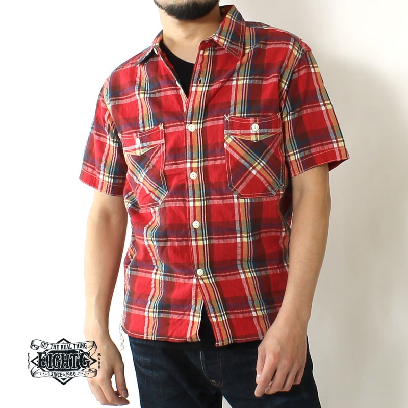 エイト様 EIGHT-G(エイトジー) 5oz スペック染めチェックワークシャツ / 8SS-31