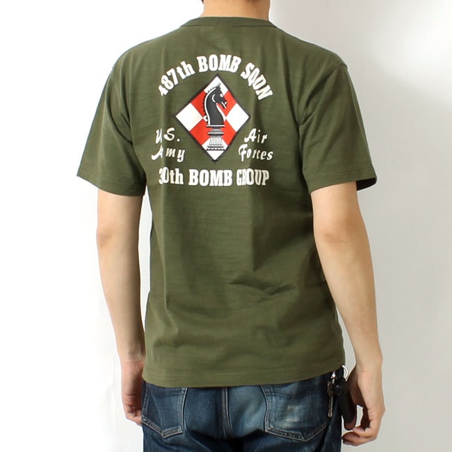BUZZ RICKSON'S(バズリクソンズ) スラブヤーン ミリタリープリントTシャツ 487th BOMB. SQ / BR79372 / 2024春夏 新作 / ミリタリー / 半袖 / 日本製 綿100